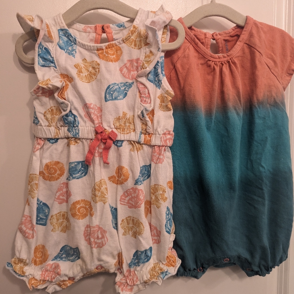 Burt's Bees baby, 6-9m coastal bubble rompers